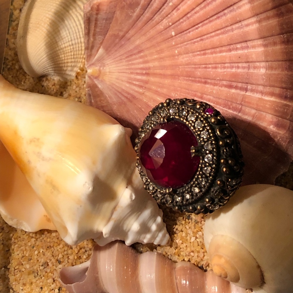 Antique style Ring sultana sterling silver 925